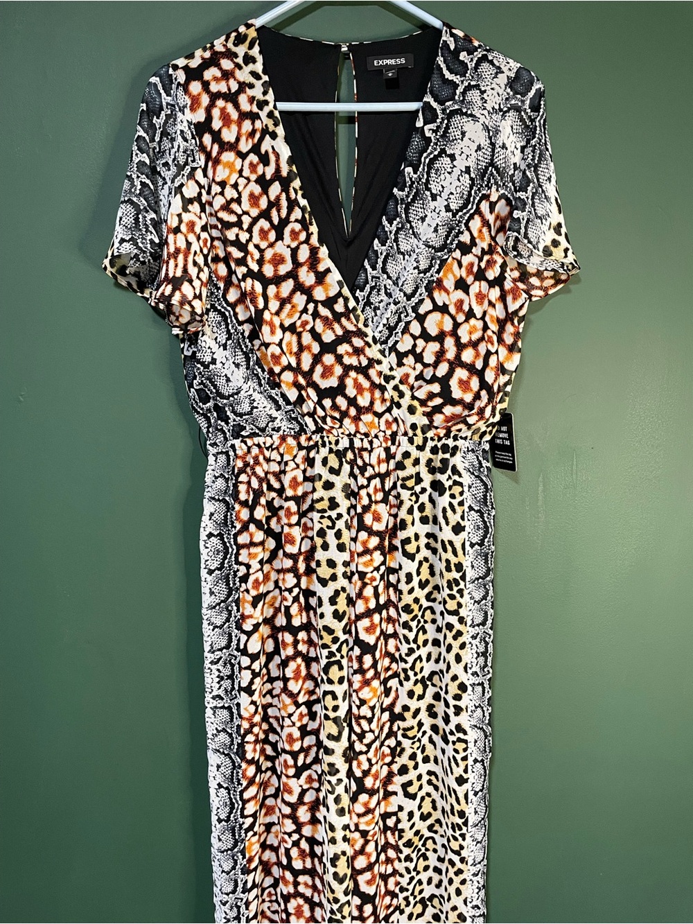 Express Leopard & Snakeskin Mixed Print Jumpsuit, Women's Size M
